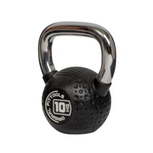 Купить Гиря Original FitTools Гиря 10 кг с хромированной ручкой полиуретановая (CPU) в Москве