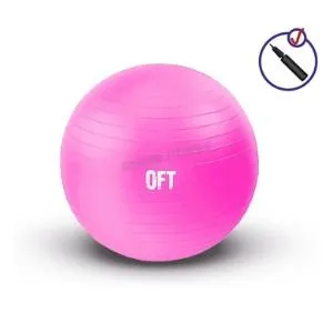 Гимнастический мяч Original FitTools 55 см фуксия с насосом