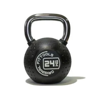 Гиря полиуретановая с хромированной ручкой Original FitTools CPU 24 кг