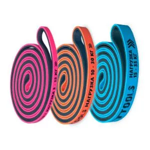 Набор из трех двуцветных эспандеров Original FitTools 208 см