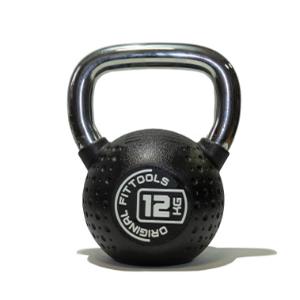 Купить Гиря Original FitTools Гиря 12 кг с хромированной ручкой полиуретановая (CPU) в Москве