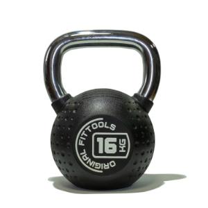 Купить Гиря Original FitTools Гиря 16 кг с хромированной ручкой полиуретановая (CPU) в Москве