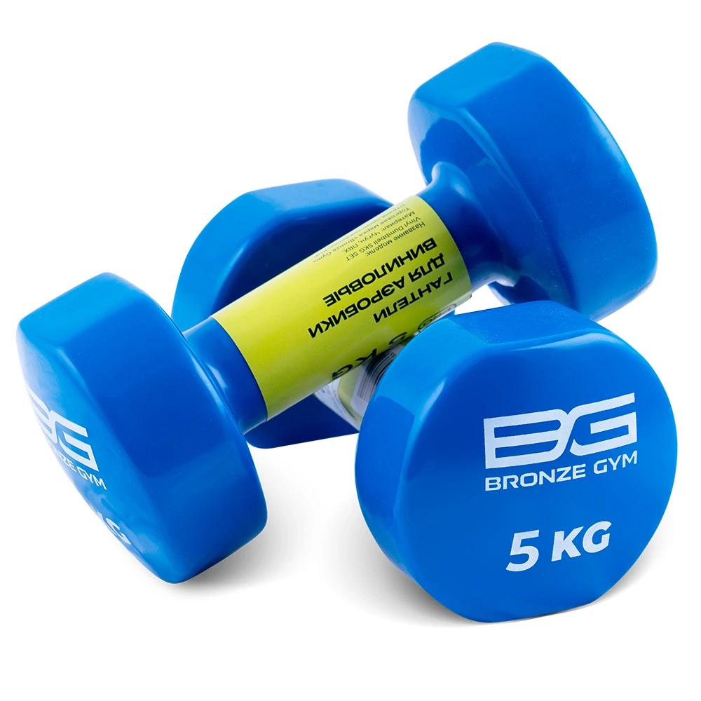 Гантели для аэробики виниловые Bronze Gym, 5 кг пара