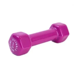 Гантель в виниловой оболочке Original FitTools 1 кг ярко-пурпурный