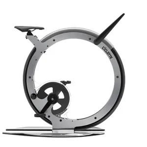 Велотренажер вертикальный Ciclotte Carbon Fiber серебристый