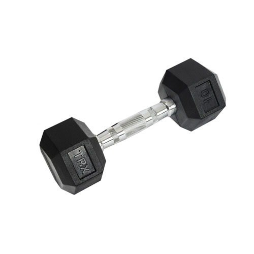 Гантель шестигранная прорезиненная TRX HEX 4,54 кг