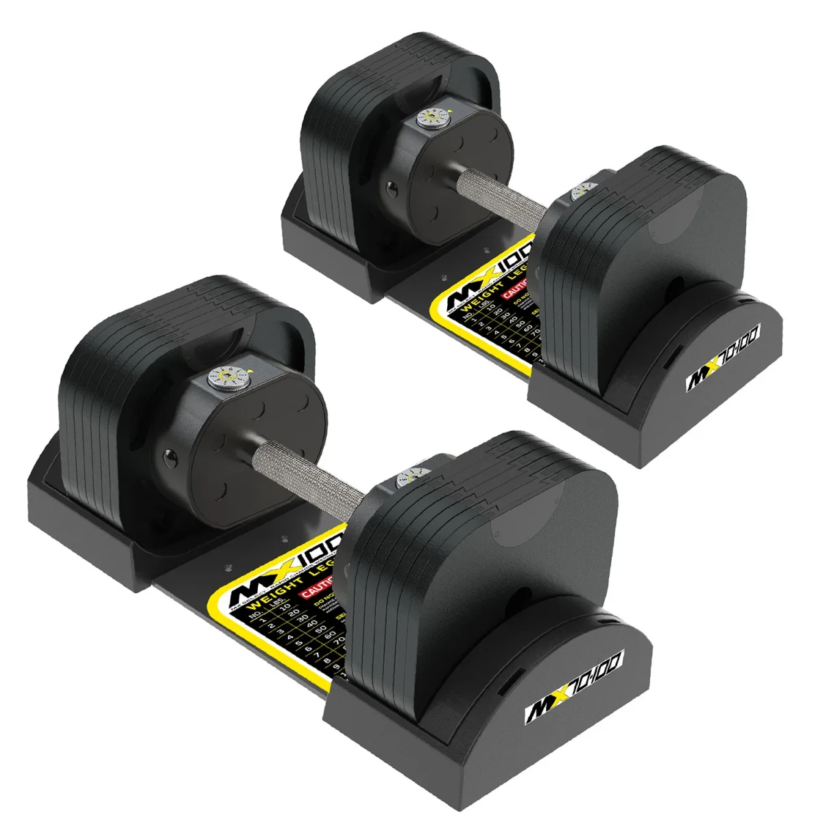 Пара регулируемых гантелей MX Select MX70-100 EVO, вес 5.9-32.2 кг