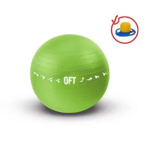 Гимнастический мяч Original FitTools 65 см зеленый для коммерческого использования с насосом