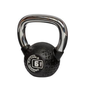 Купить Гиря Original FitTools Гиря 6 кг с хромированной ручкой полиуретановая (CPU) в Москве