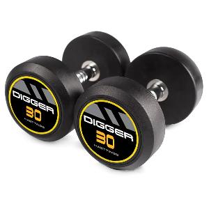 Hasttings HD51D2A-27,5-37,5 Комплект обрезиненных гантелей 5 пар от 27,5 до 37,5 кг 