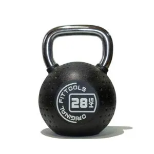 Гиря полиуретановая с хромированной ручкой Original FitTools CPU 28 кг