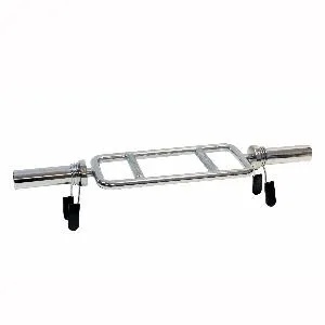 Гриф узкий параллельный хват Rebel Fitness хромированный 34 с замками