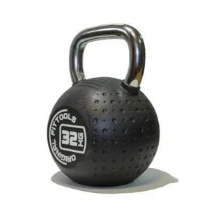 Гиря полиуретановая с хромированной ручкой Original FitTools CPU 32 кг