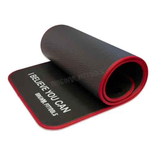 Мат для аэробики NBR Original FitTools 10 мм черный с кольцами