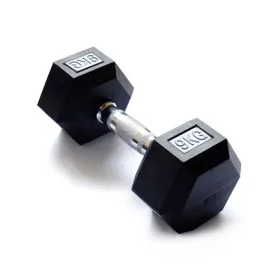 Гантель гексагональная обрезиненная Original FitTools 9 кг