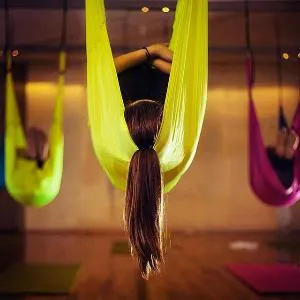 Йога гамак Targex, желтый неон