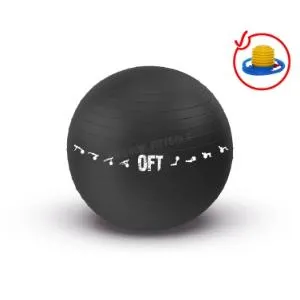 Гимнастический мяч Original FitTools 75 см черный для коммерческого использования с насосом