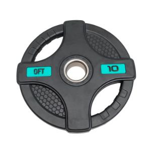 Original FitTools Диск олимпийский обрезиненный черный с двумя хватами 10 кг