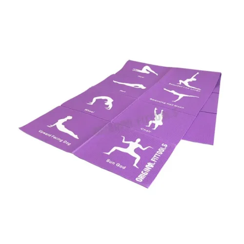 Складной коврик для йоги Original FitTools 4 мм (с упражнениями)