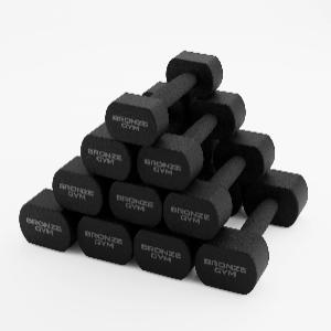 Bronze Gym Набор термополиуретановых гантелей, 1-10 кг - 10 пар, шаг 1 кг