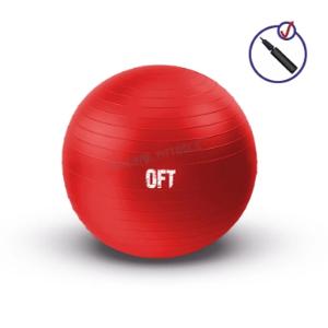 Купить Original FitTools Гимнастический мяч 65 см красный с насосом в Москве