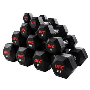 Комплект обрезиненных октагональных гантелей UFC Octagon Dumbbell 10 пар от 2,5 до 25кг