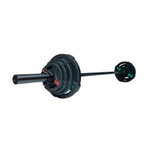 Купить Original FitTools Штанга олимпийская 58 кг (диски с двумя хватами, черный гриф) в Москве
