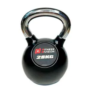 Гиря обрезиненная с хромированной ручкой Original FitTools 28 кг