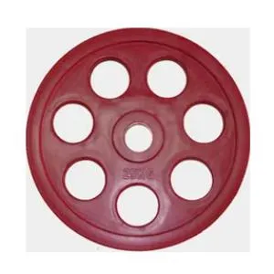 Олимпийский диск евро-классик с хватом Bronze Gym серия Ромашка обрезиненный, красный, d51 мм, 25 кг