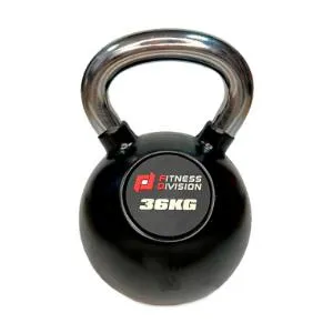 Гиря обрезиненная с хромированной ручкой Original FitTools 36 кг