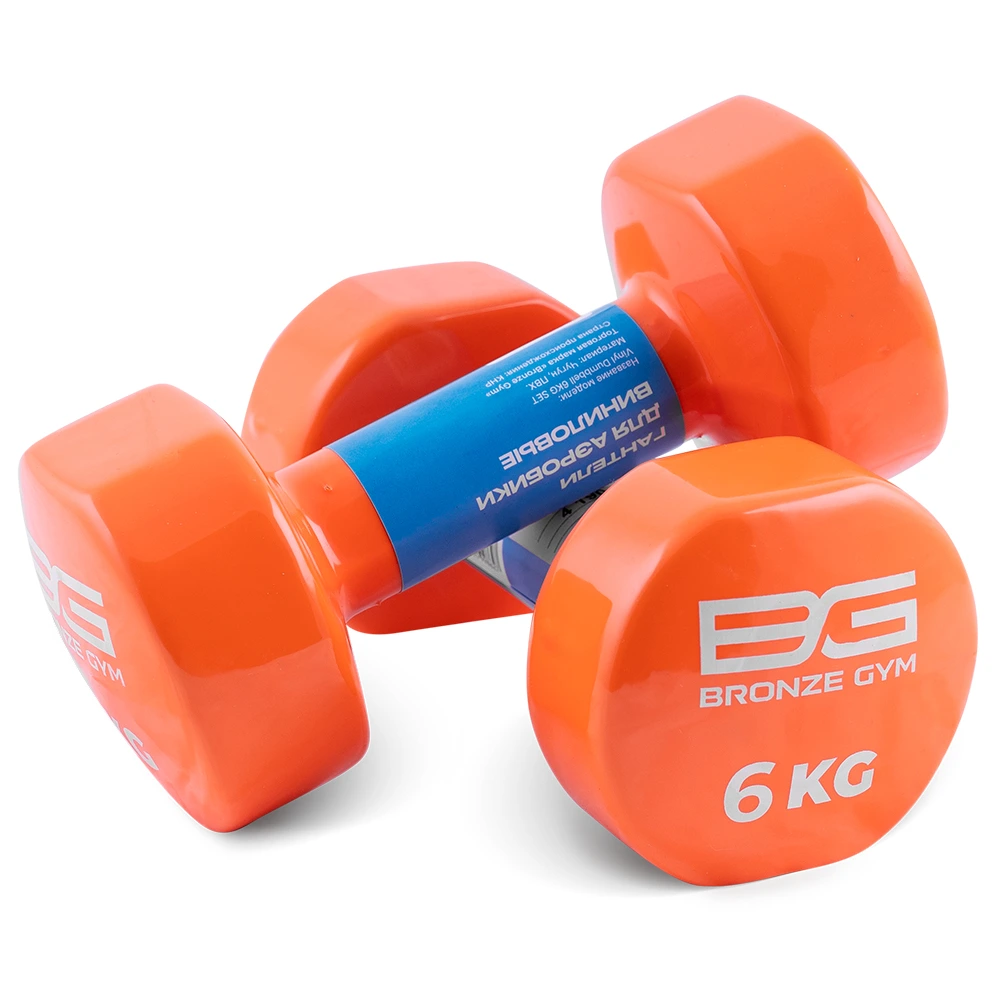 Гантели для аэробики виниловые Bronze Gym, 6 кг пара