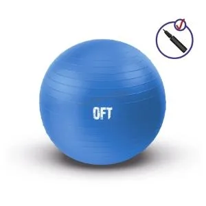 Гимнастический мяч Original FitTools 75 см синий с насосом