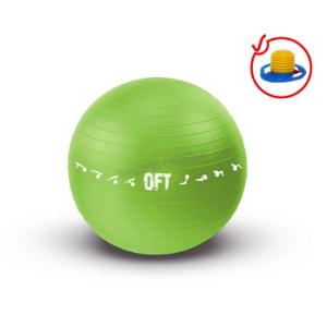Купить Original FitTools Гимнастический мяч 65 см для коммерческого использования зеленый с насосом в Москве