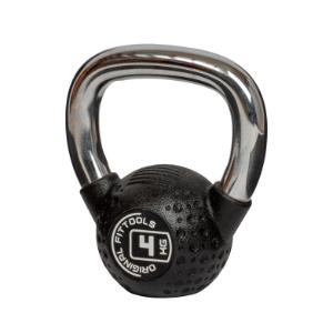 Купить Гиря Original FitTools Гиря 4 кг с хромированной ручкой полиуретановая (CPU) в Москве