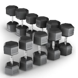 Unix Fit Ряд гантелей гексагональных обрезиненные от 27,5 до 50 кг