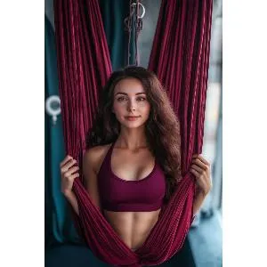 Йога гамак Targex, бордовый