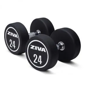 Гантели уретановые Ziva ZXP-DBPU-8641-GYWT 24 кг (пара)