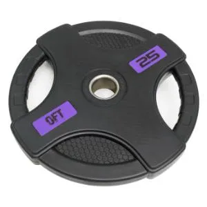 Диск олимпийский обрезиненный Original FitTools 25 кг черный с двумя хватами