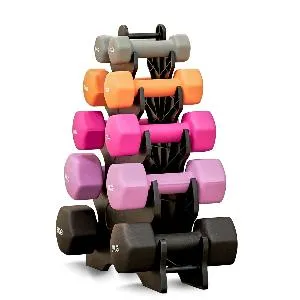 Стойка для гантелей + набор неопреновых гантелей Unix Fit от 1 до 5 кг