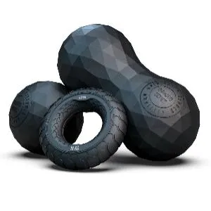 Набор из двух массажных мячей с кистевым эспандером Original FitTools черный