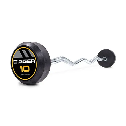 Комплект изогнутых фиксированных обрезиненных штанг Hasttings Digger 5 шт от 25 до 45 кг