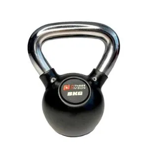 Гиря обрезиненная с хромированной ручкой Original FitTools 8 кг