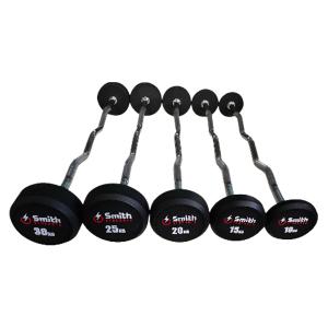 Smith Fitness Excellence DB145-BS набор обрезиненных фиксированных штанг 10-30кг с прямой ручкой, шаг 5кг