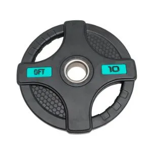 Диск олимпийский обрезиненный Original FitTools 10 кг черный с двумя хватами