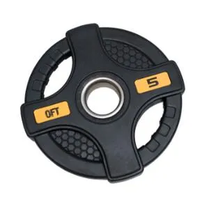 Диск олимпийский обрезиненный Original FitTools 5 кг черный с двумя хватами