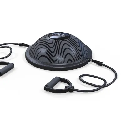 Полусфера гимнастическая надувная Original FitTools R3 с эспандерами и насосом