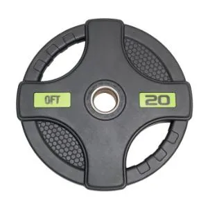 Диск олимпийский обрезиненный Original FitTools 20 кг черный с двумя хватами