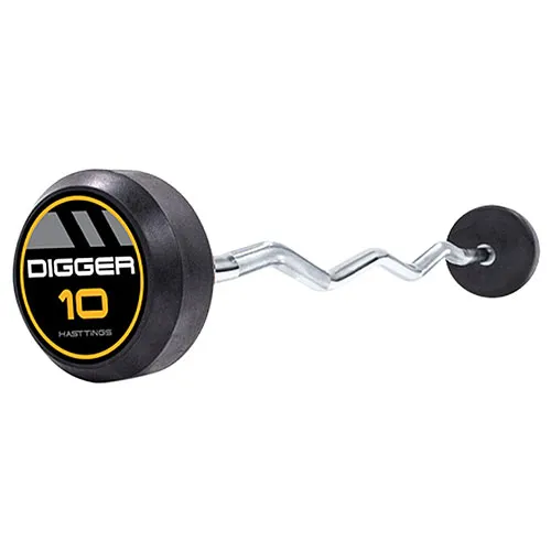 Комплект изогнутых фиксированных обрезиненных штанг Hasttings 5 шт от 10 до 30 кг