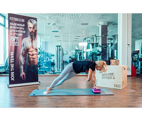 Блок для йоги трехцветный премиум Original FitTools