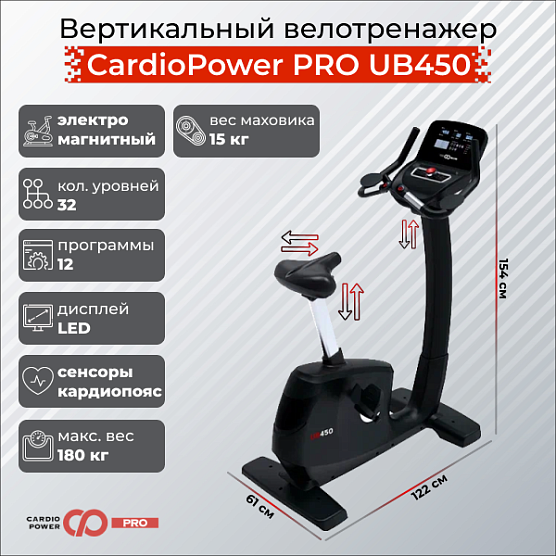 Вертикальный велотренажер Cardiopower PRO UB450 (UB410)